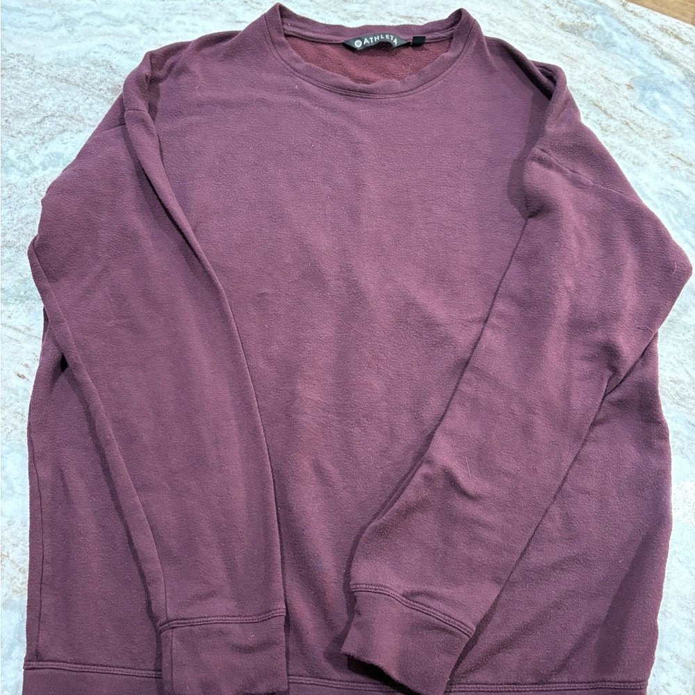 Athleta Maroon Crewneck Top